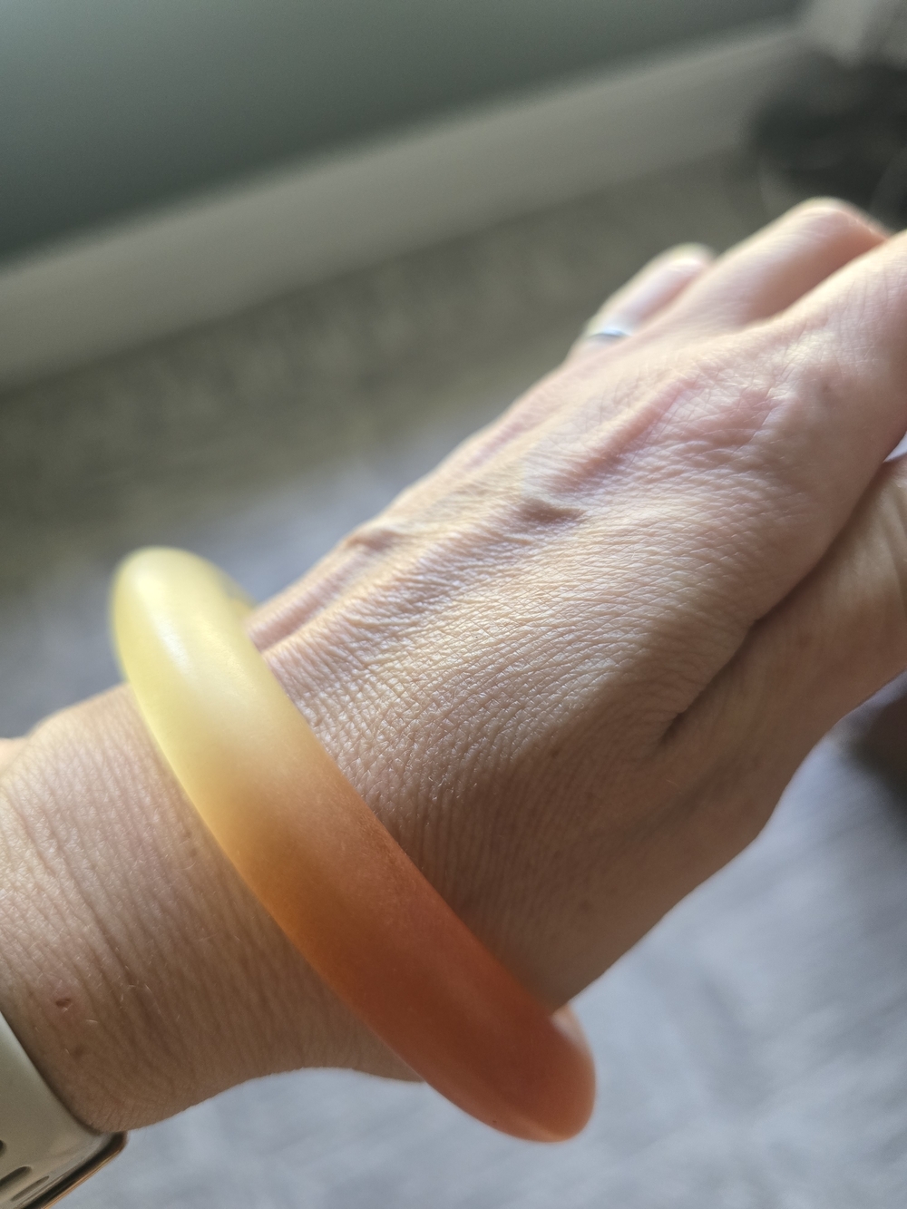 Amber Gradient Smart Bangle - Yellow to Orange Wearable